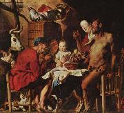 JORDAENS, Jacob Satyr and the Peasant oil painting on canvas